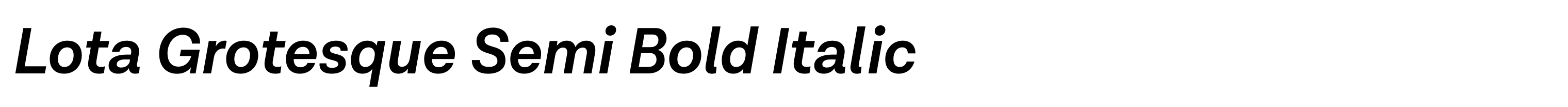 Lota Grotesque Semi Bold Italic